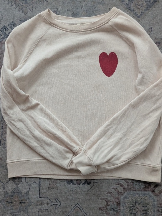 Sezane Sweaters - Sezane Cream Sweater with Red Heart